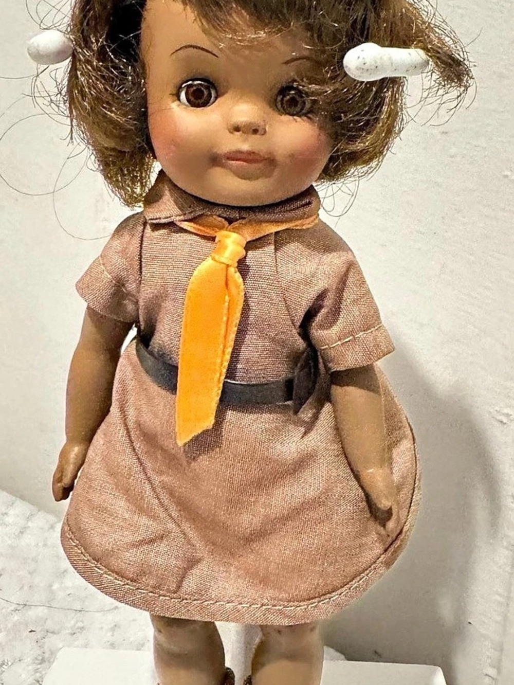 Vintage 1965 Effanbee Official Girl Scout Brownie 8" Doll Uniform Hat Lot